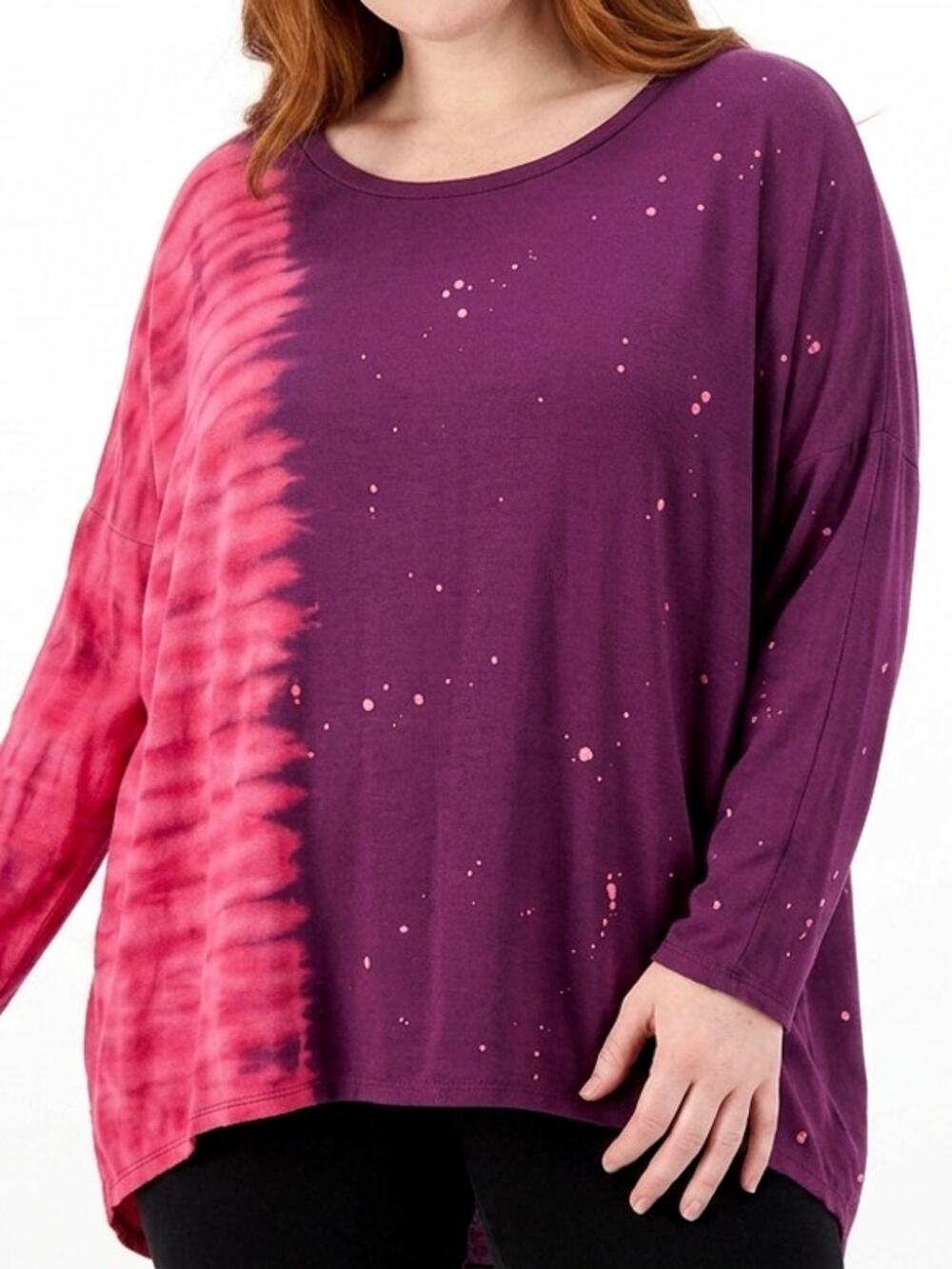 NWT Umgee A6020 Rayon Blend Colorblock Lightweight Tunic Women Size M